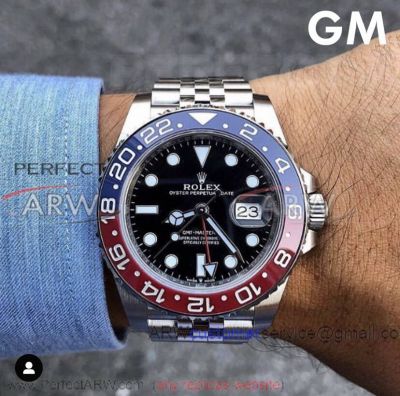 Perfect Replica GM Factory Rolex GMT-Master II 126710 Black Dial Pepsi Bezel 40mm Men's Watch